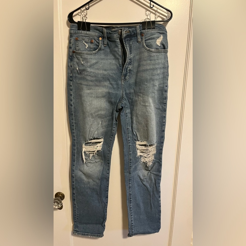 Madewell size 29 perfect vintage straight, distressed